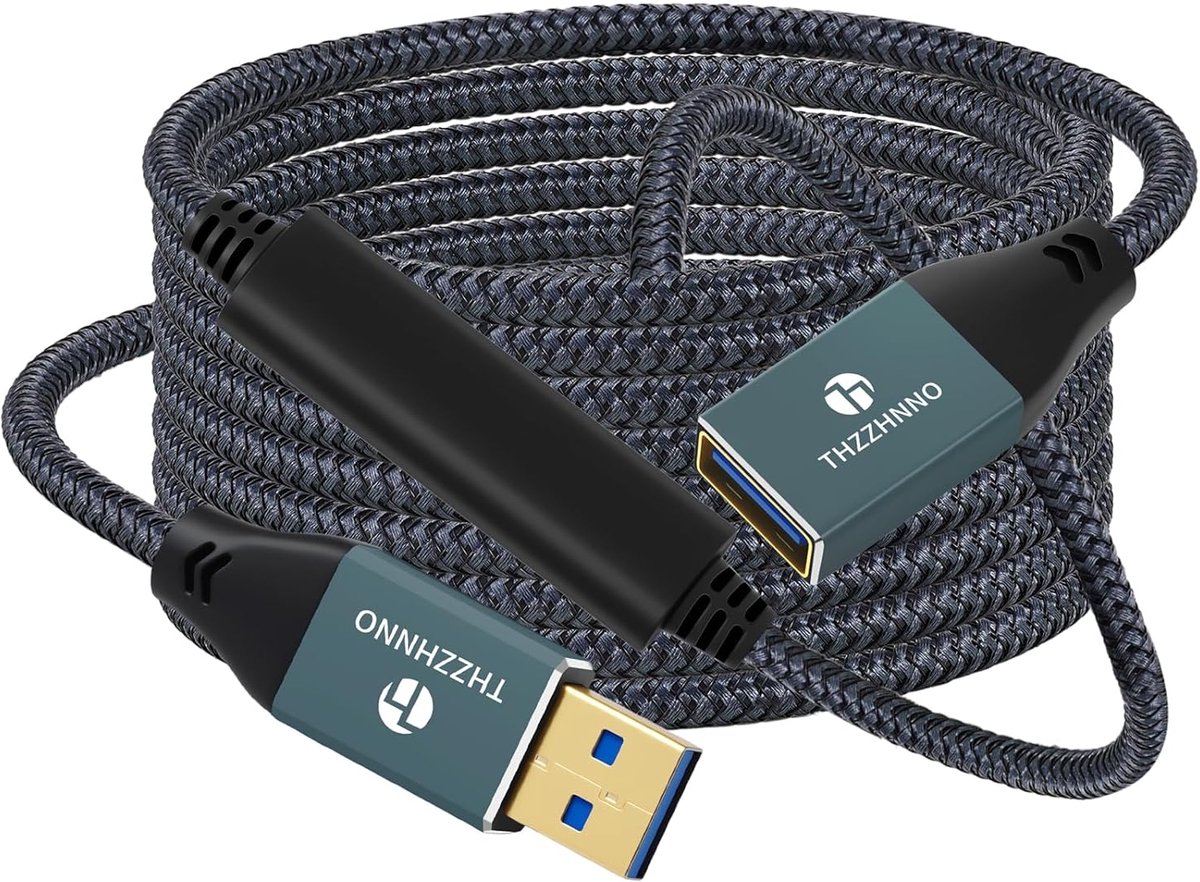 8 Meter USB A Verlengkabel 5Gbps - Mannelijk naar Vrouwelijk voor Webcam, Printer, Toetsenbord en meer