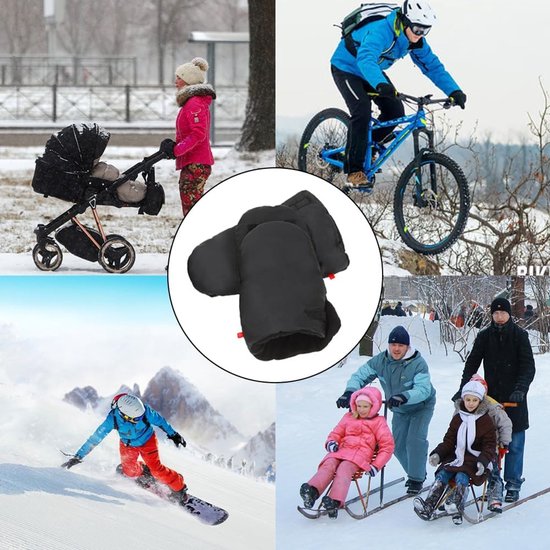 Waterdichte en winddichte kinderwagen handmof met warm katoen, universeel voor buggy en kinderwagen van Merkloos — afbeelding 2