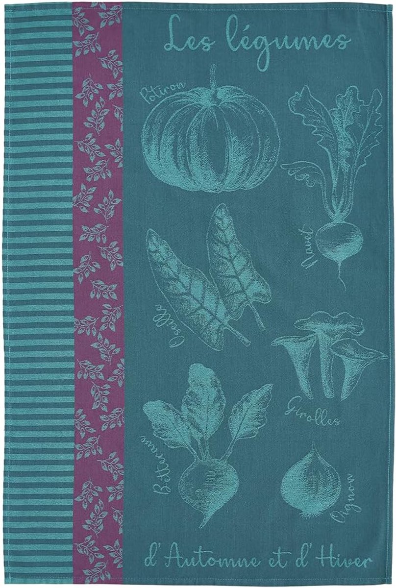 Katoenen Jacquard Theedoek met Herfst Motief - 50 x 75 cm - Oeko-Tex Gecertificeerd
