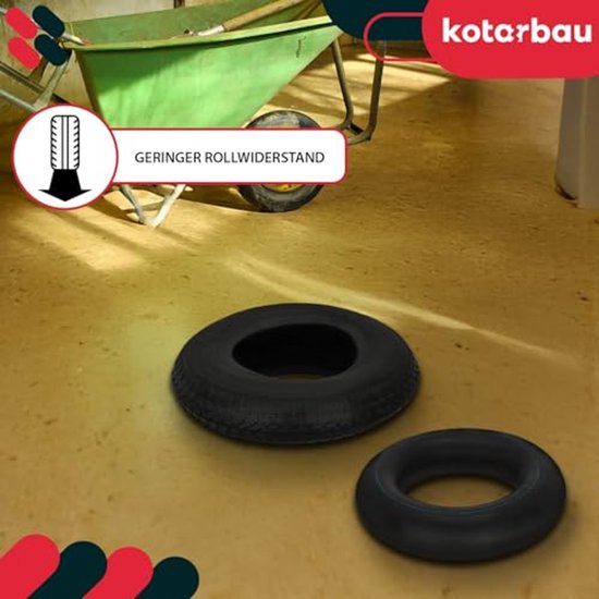 KOTARBAU® Kruiwagenband met Binnenband, Gummi, Zwart, Kruiwagenband - ⌀ 40 cm - 4PR, Binnenband - ⌀ 35 cm, Vervangende Band voor Schubkarre, Tuinwagen van KOTARBAU — afbeelding 4