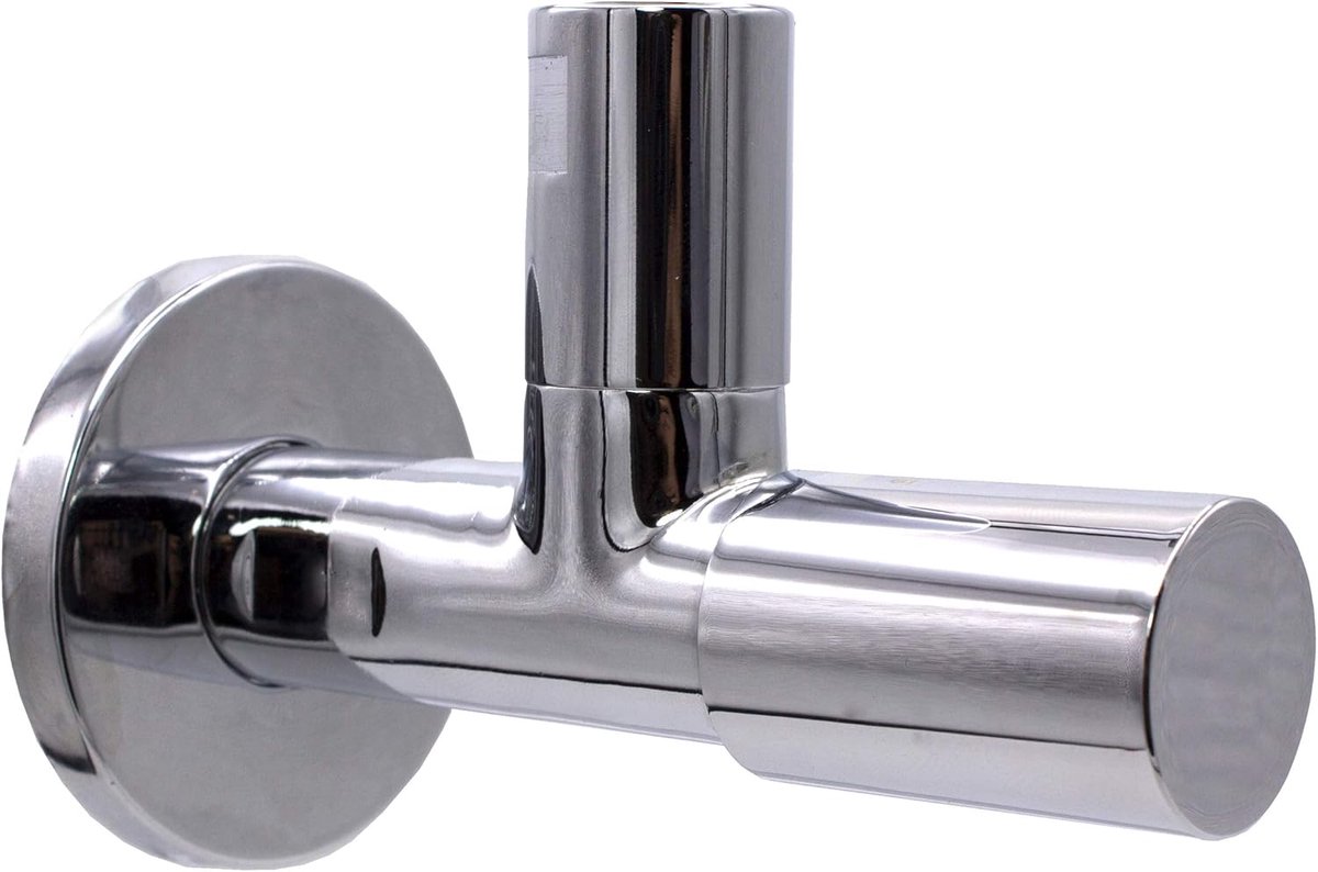 Hoogwaardige Hoekstopkraan Zelfsluitend Verchroomd 1/2 Inch Lange Uitvoering