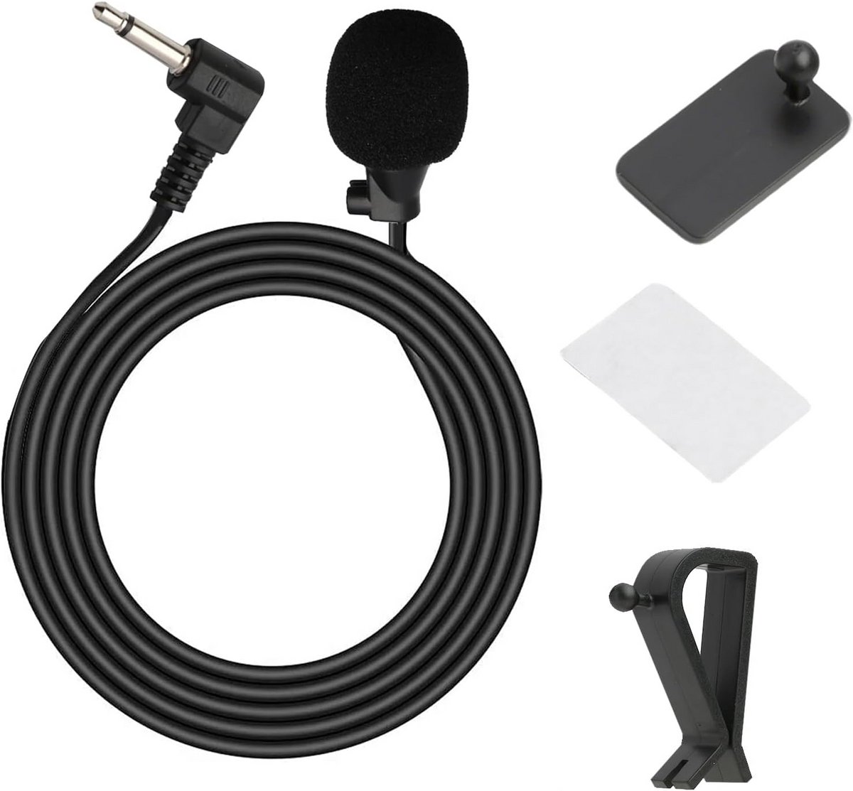 Externe Stereo Microfoon met 3.5mm Jack en 3 Meter Kabel voor GPS en DVD Spelers