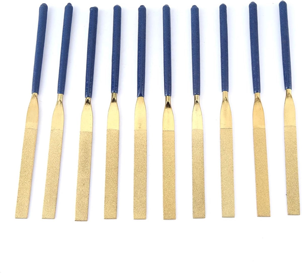 Allecto- Vijlen diamantvijlen reparatie gereedschap - Slijtvast - Blauw limoengroen - Plat - 10 stuks - Hoge korrel - Geschikt voor reparatie - 5 x 180.