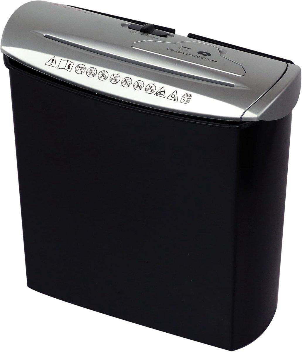 Papiervernietiger tot 5 Vel - Streepsnede & CD/DVD Versnipperaar