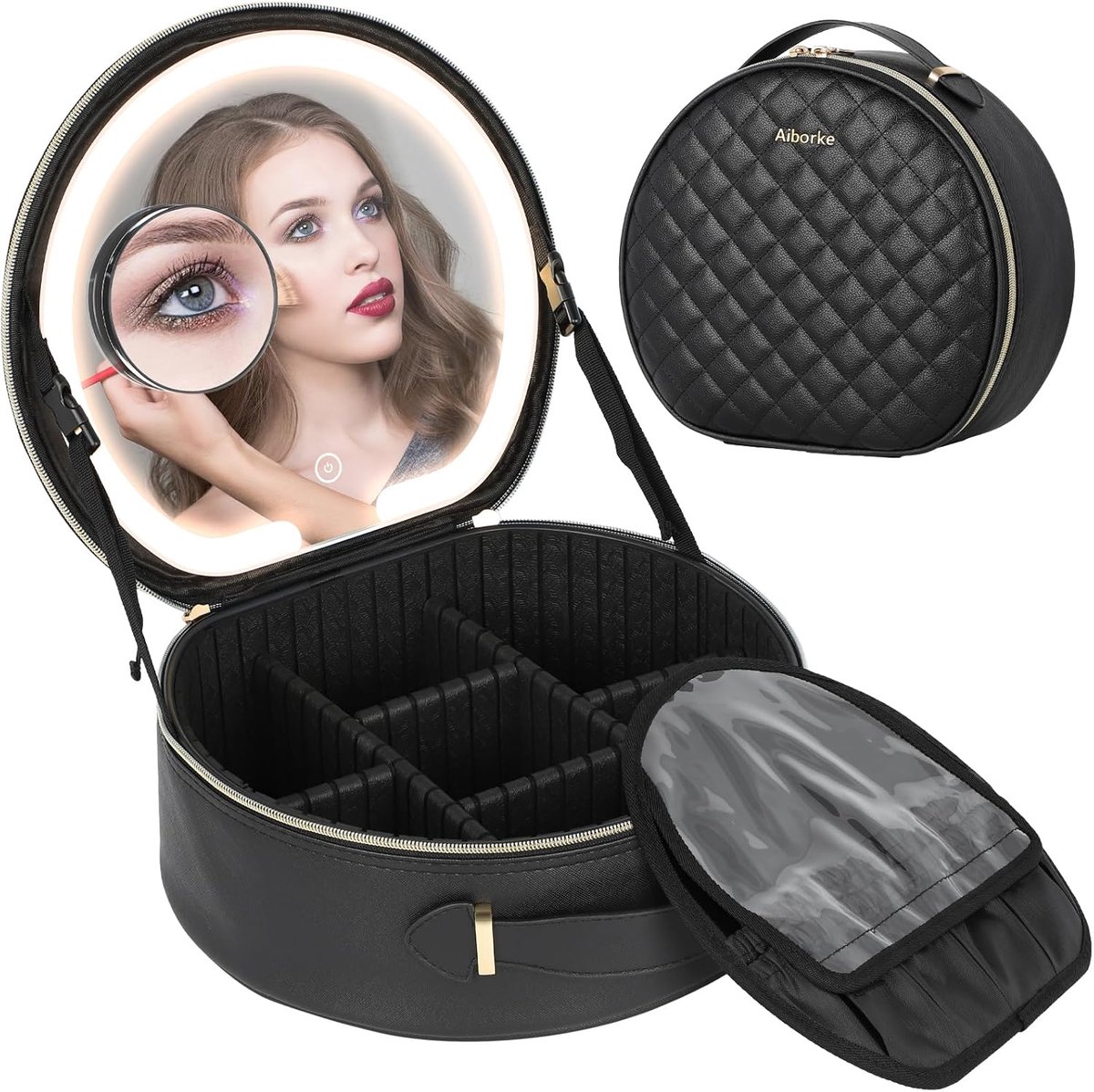 Reis make-up koffer met LED spiegel en verlichting