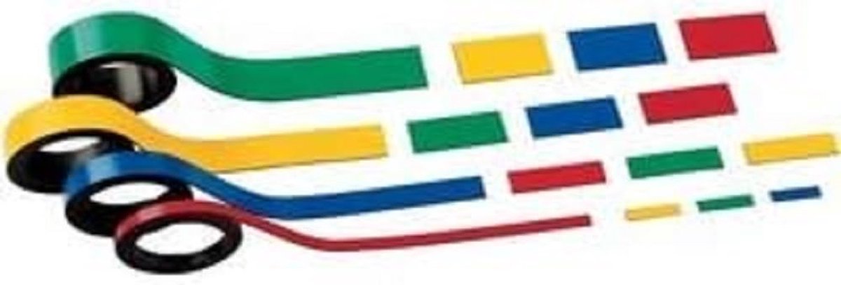 Magneetstrips 10 mm breed, 1 mm dik, rood - Set van 2 stuks