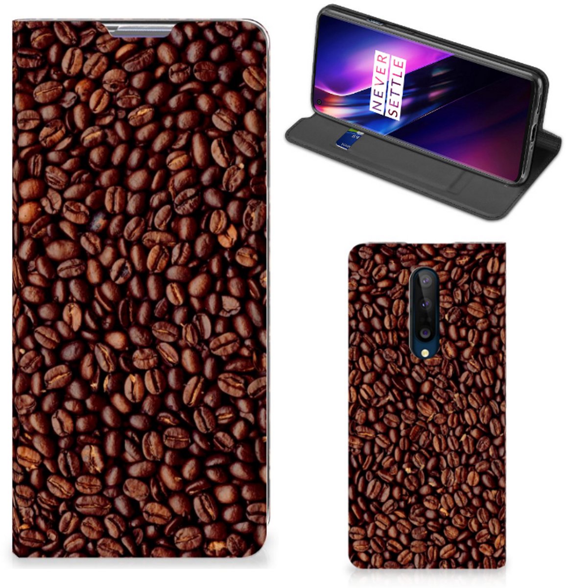 Book Case voor OnePlus 8 Flip Style Cover Koffiebonen