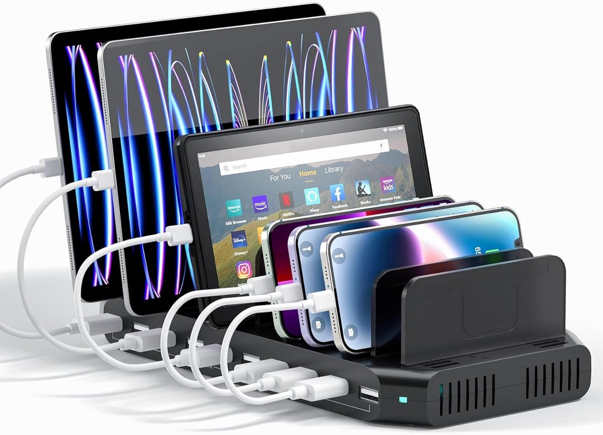 10-poorts USB Laadstation voor Mobiele Apparaten - Oplaadstation voor Telefoons en Tablets