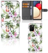 Coque Téléphone Samsung Galaxy A03s Protection Téléphone Palms Flamingo
