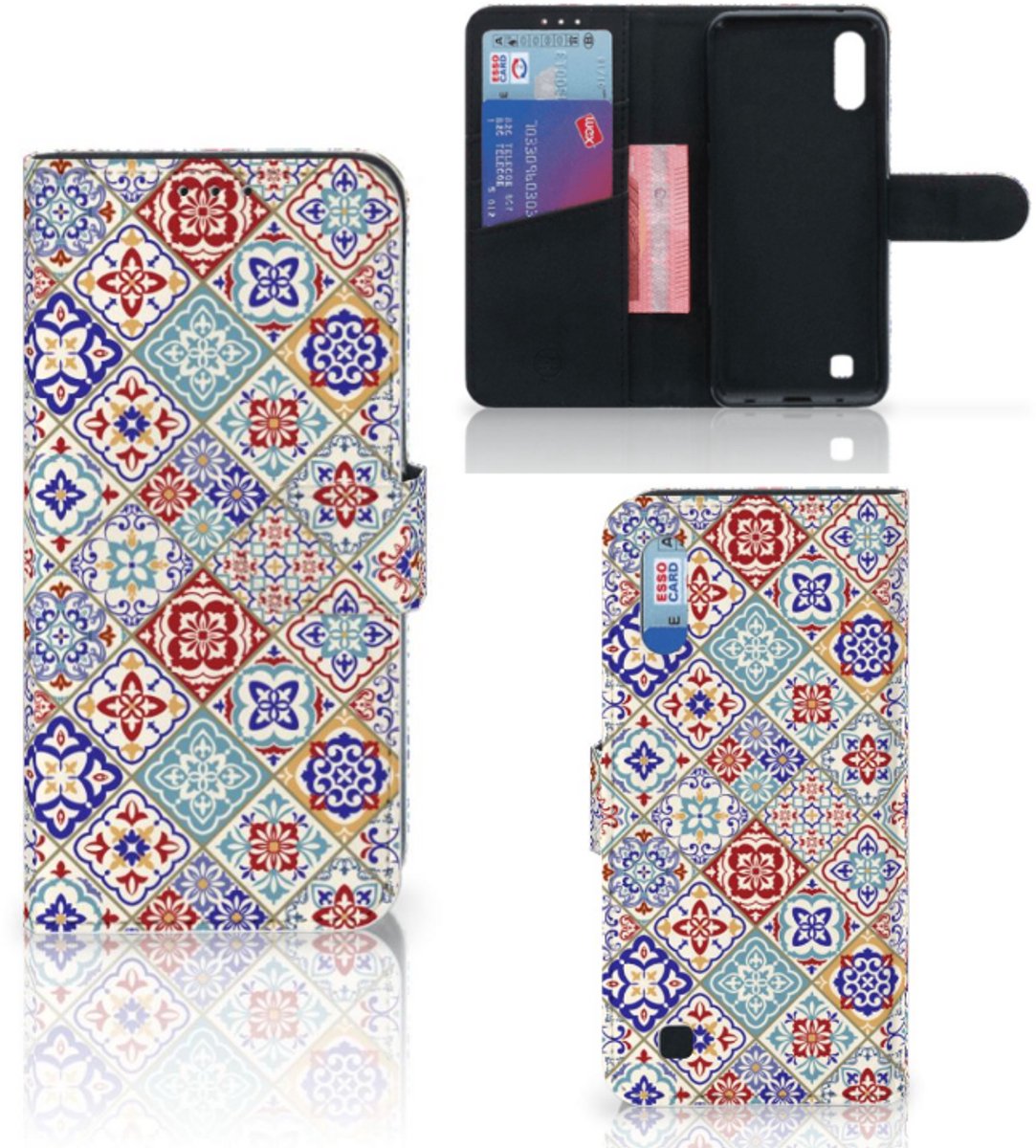 Samsung Galaxy M10 Bookcase Tiles Color