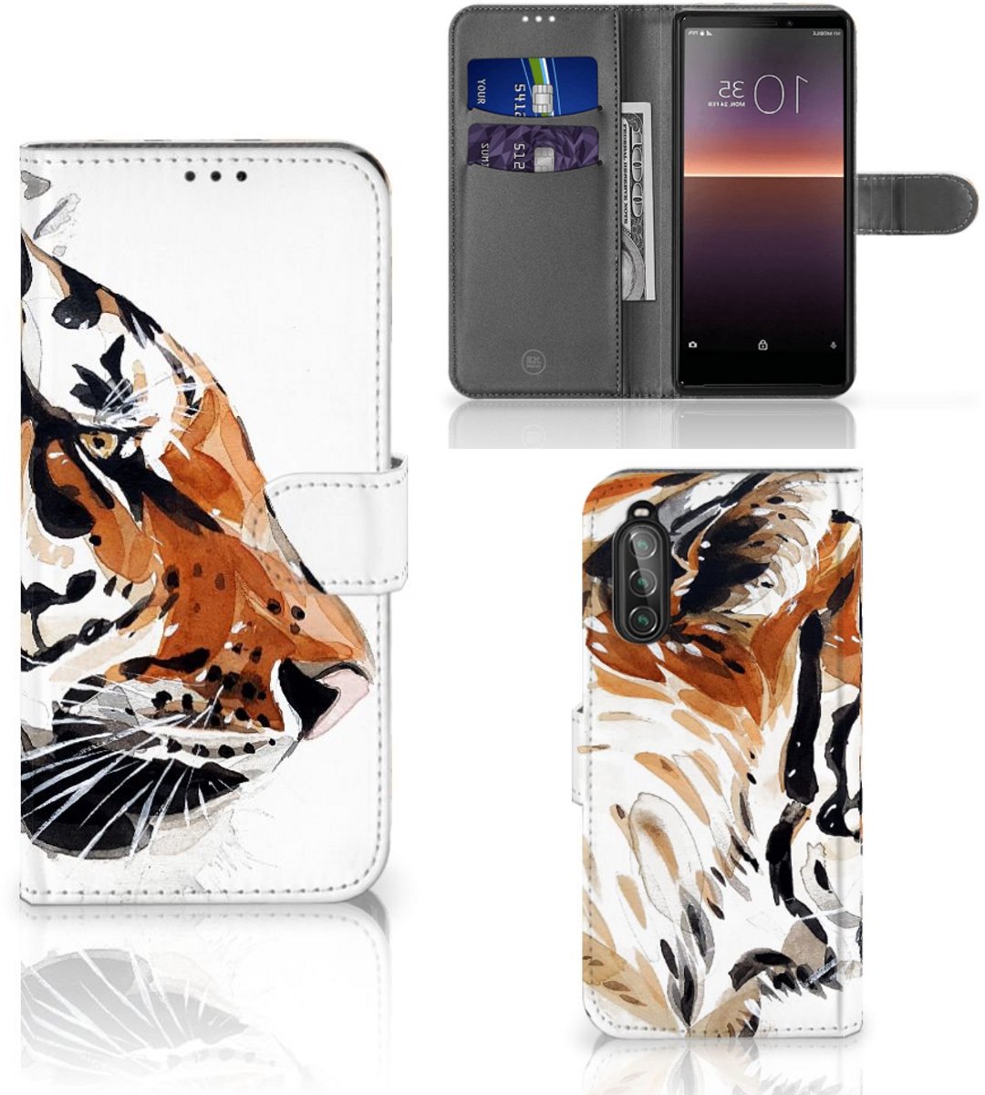 Hoesje Sony Xperia 10 II Watercolor Tiger