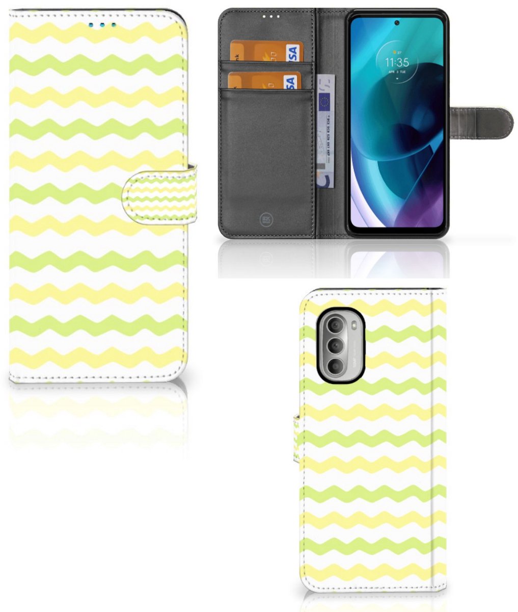 Motorola Moto G51 5G Telefoon Hoesje Waves Yellow