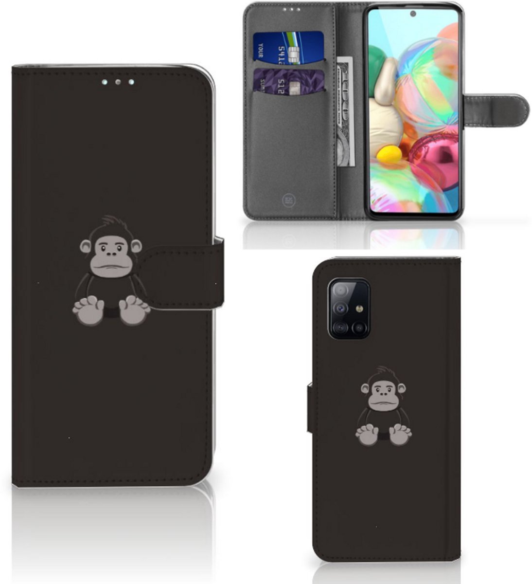 Boekhoesje voor Samsung Galaxy A71 Leuk Hoesje Gorilla