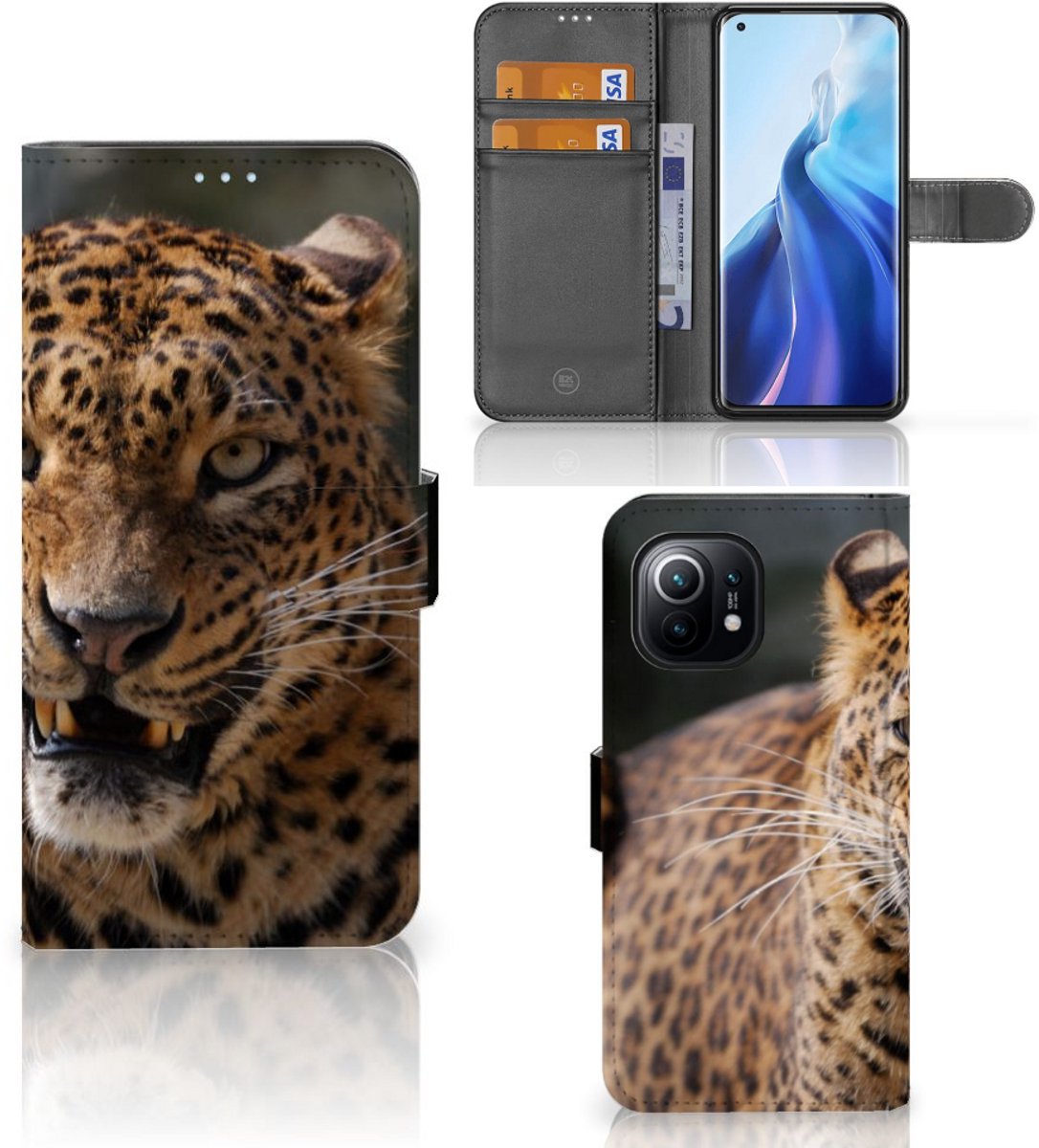 Xiaomi Mi 11 Telefoonhoesje met Pasjes Luipaard