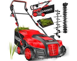 MASKO® Verticuteermachine 2in1 1800W Elektrische Verticuteerder 40cm Maaibreedte en 55L opvangbak, Gazonbeluchter
