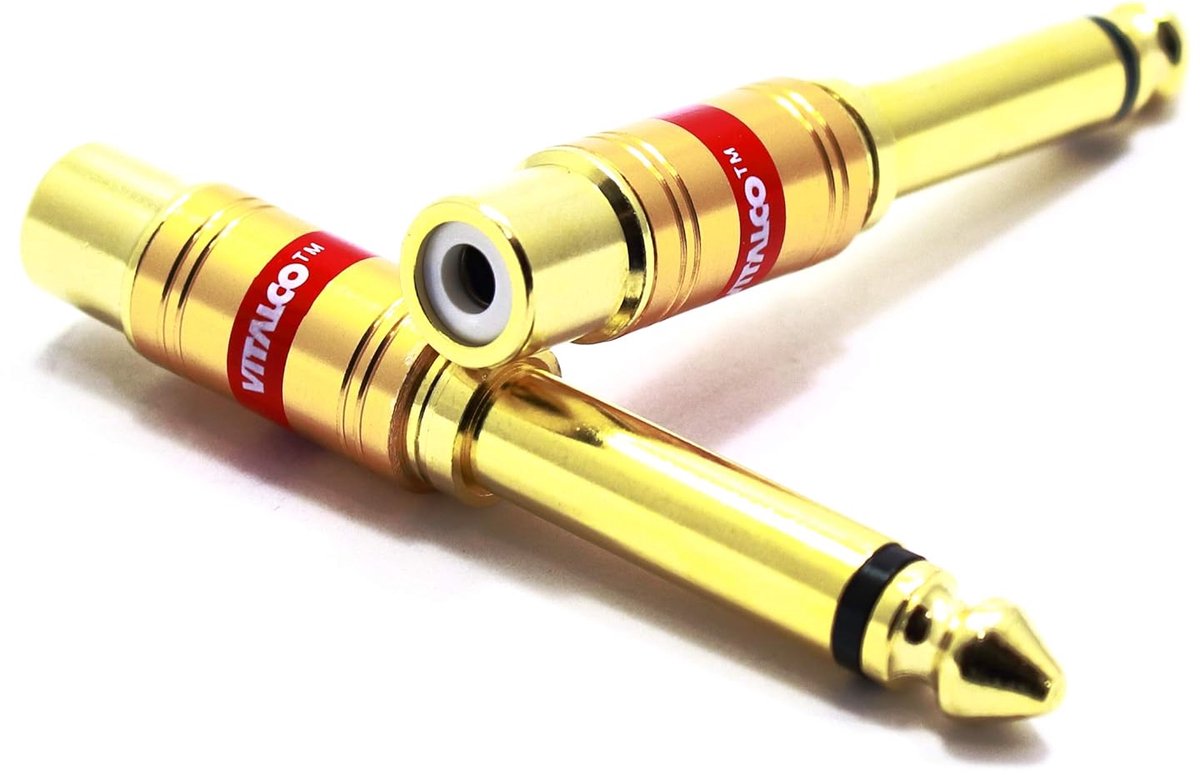Audio Adapter 1/4 Inch Mannelijk naar RCA Vrouwelijk - 2 Pack