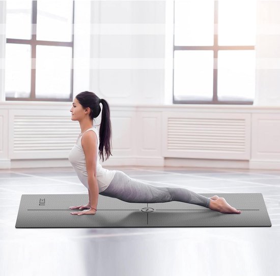 Antislip Yogamat van ¼ inch Dikte met Uitlijningslijnen - Ideaal voor Yoga en Fitness — afbeelding 5