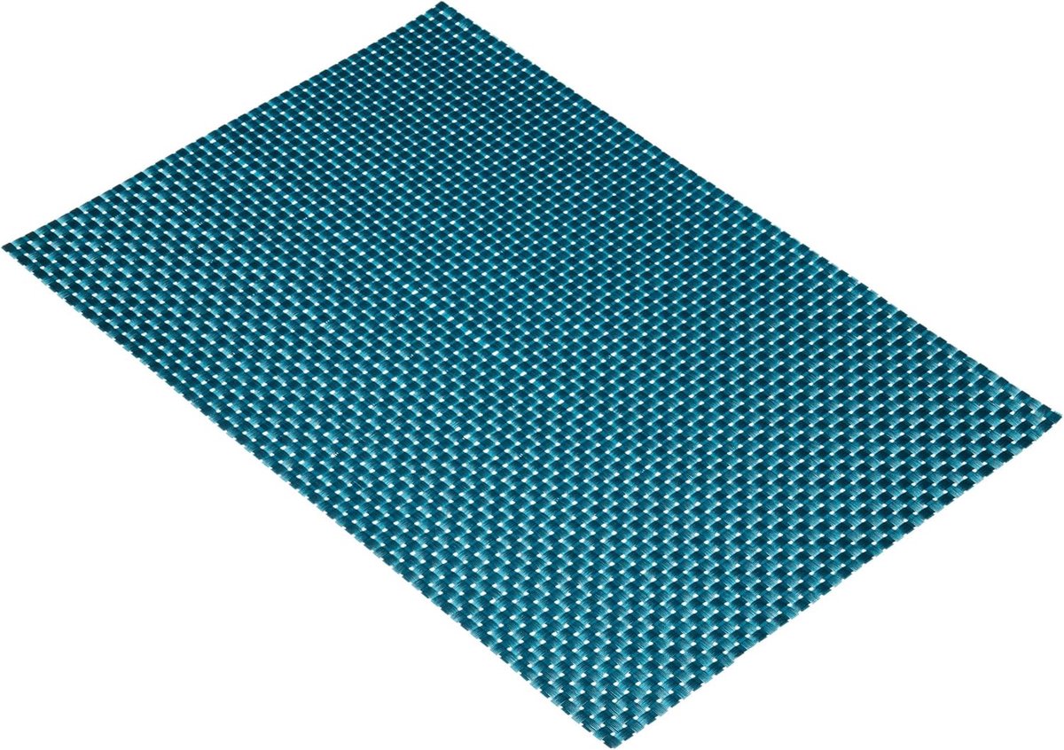 Dubbelzijdige Vinyl Placemat - 45 x 30 cm - Turquoise Weave voor Eettafel Decoratie