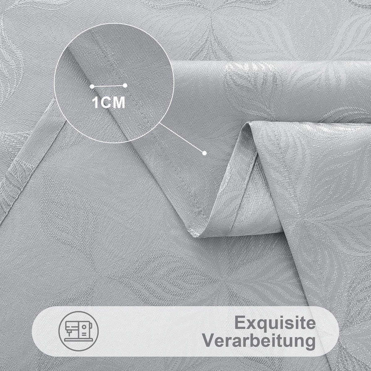 Wasbare Jacquard Tafelkleed 80x80 cm Grijs - Vuilafstotend en Onderhoudsvriendelijk