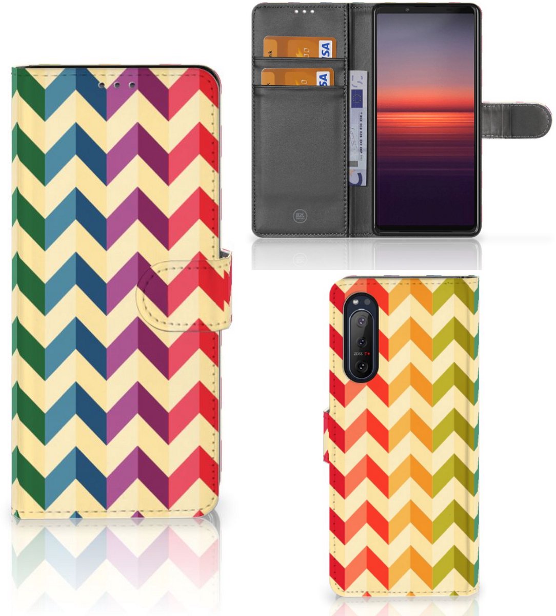 Sony Xperia 5II Telefoon Hoesje Zigzag Multi Color