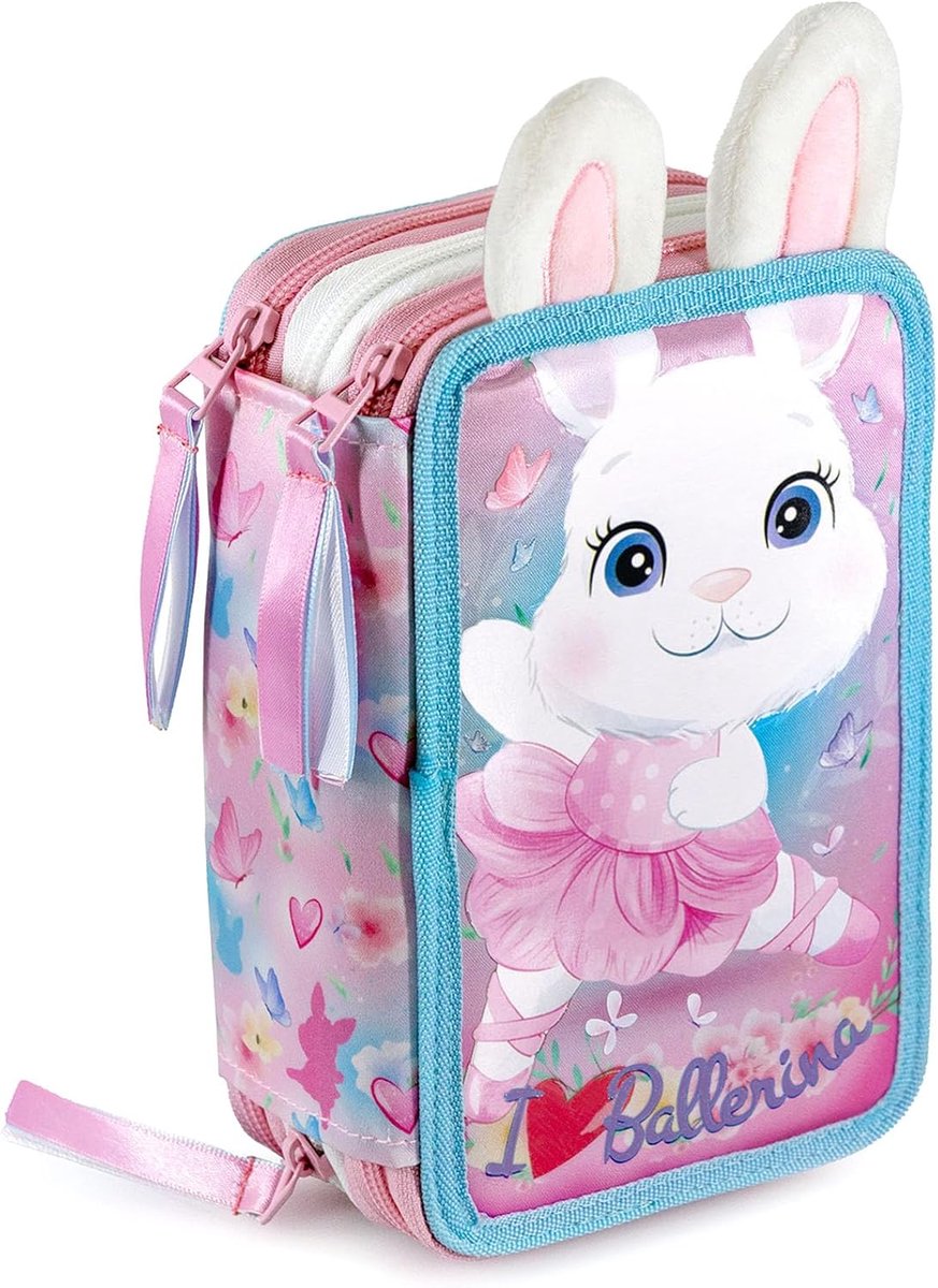 Etui 3-Vaks Blauw & Zwart – 45-Delige Gevulde Pennenzak – Voetbal Design – Schoolset voor Jongens