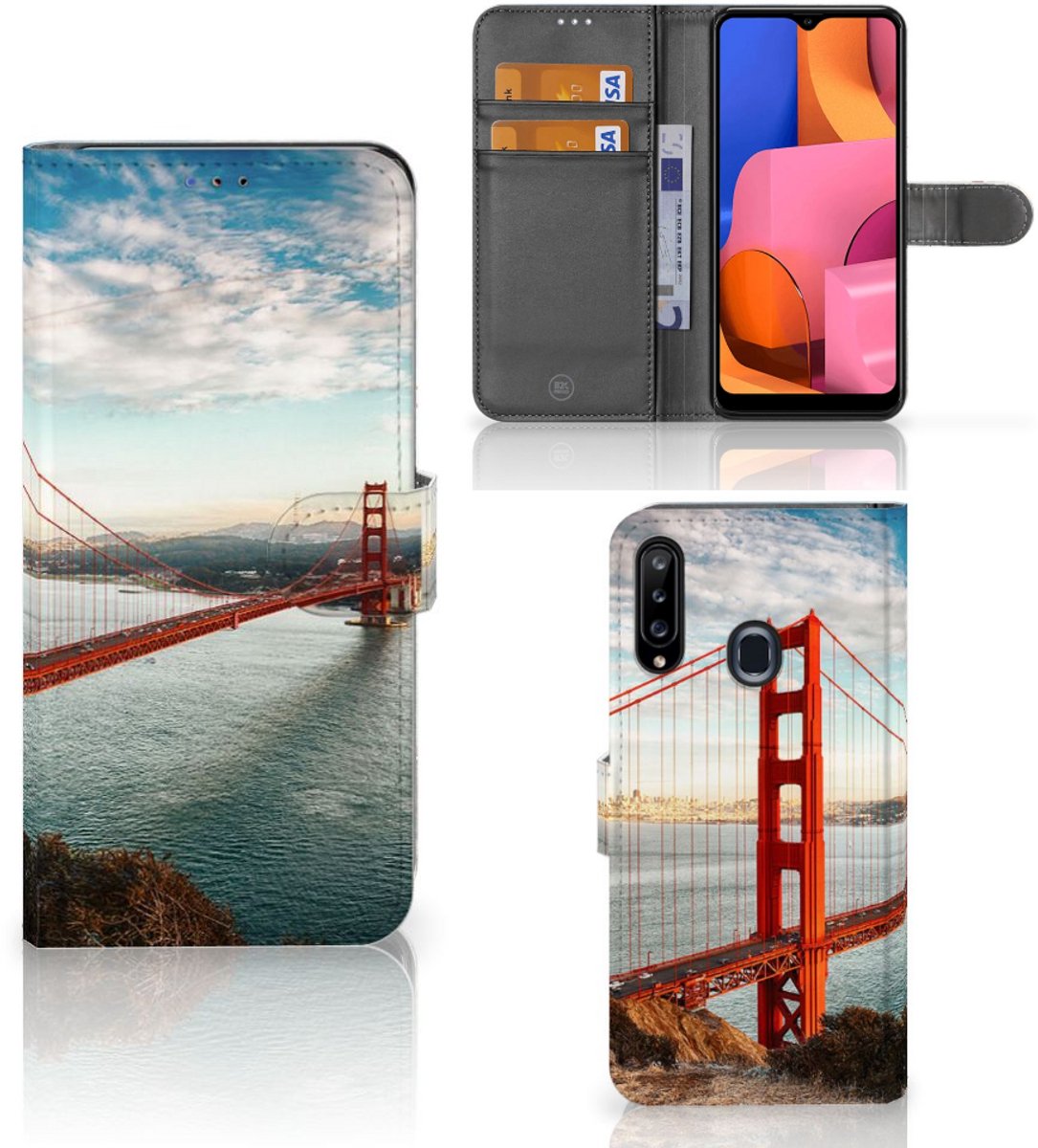 Samsung Galaxy A20s Flip Cover Golden Gate Bridge