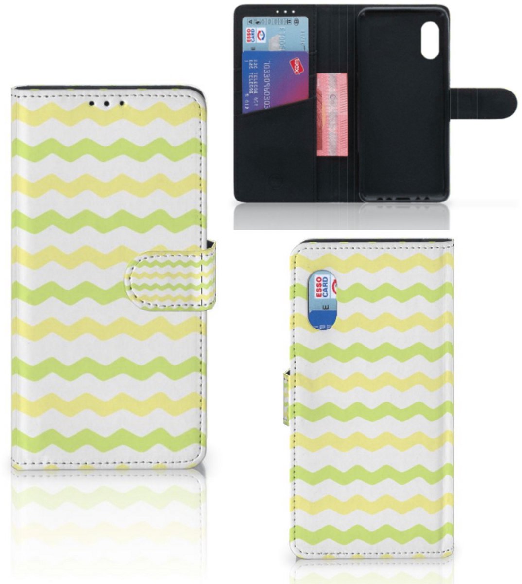Book Case voor Samsung Xcover Pro Telefoon Hoesje Waves Yellow