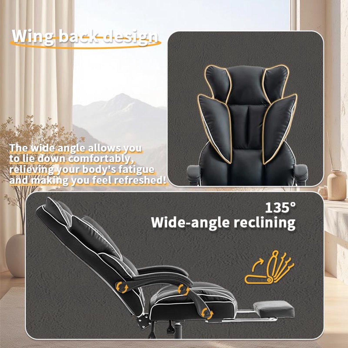 Corvance Ergonomische Gamingstoel met Verstelbare - afbeelding 3