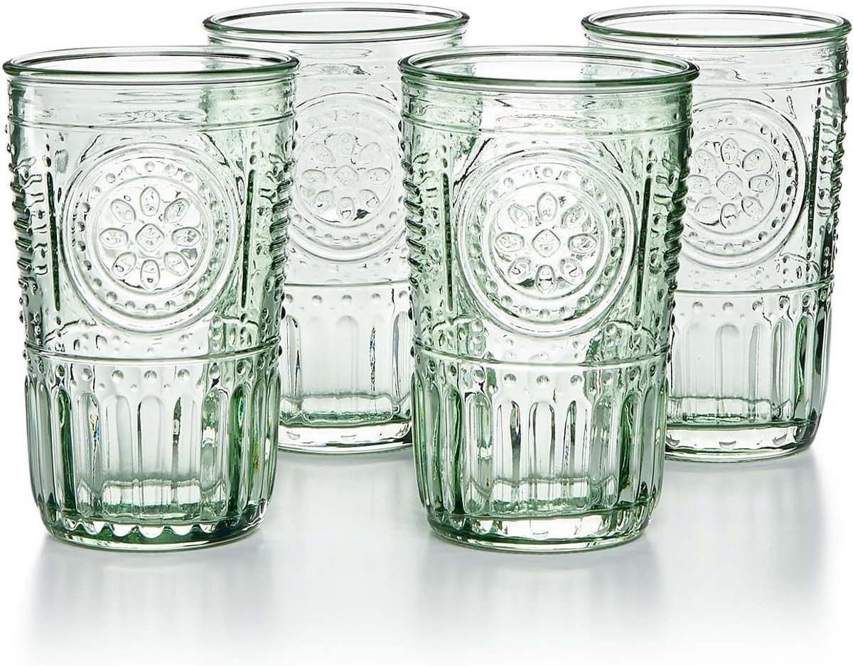 Koelglas Set van 4 - 473 ml - Pastelgroen