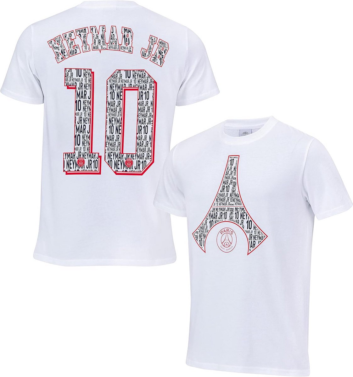 Neymar JR PSG T-shirt - Officiële Collectie Wit - Maat L voor Volwassenen