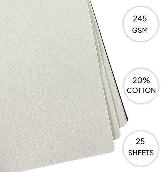 Aquarel tekenboek A6 - 245GSM katoen koudgeperst papier - 50 pagina's — afbeelding 2