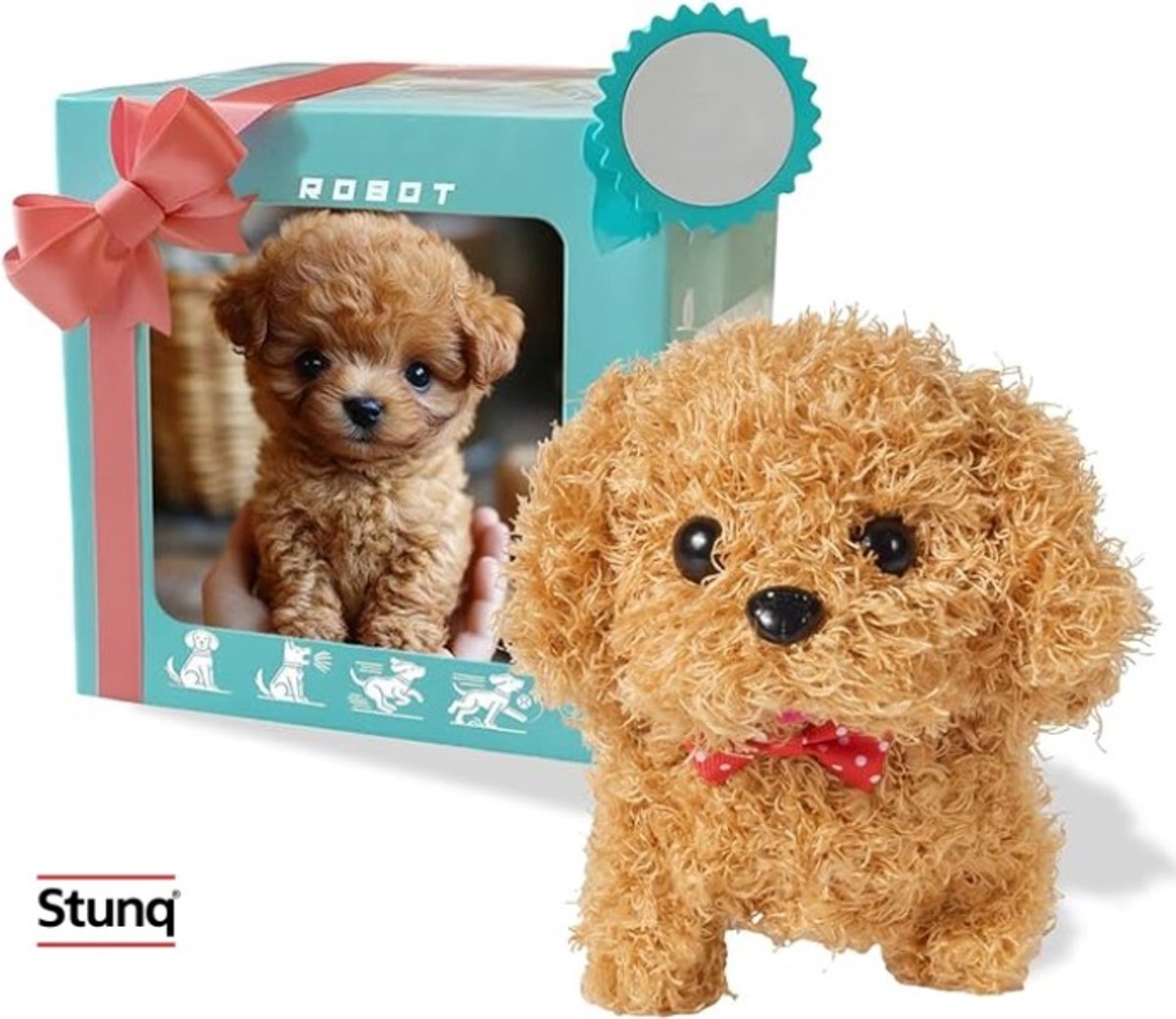 Interactieve robotpuppy met levensechte bewegingen en geluid