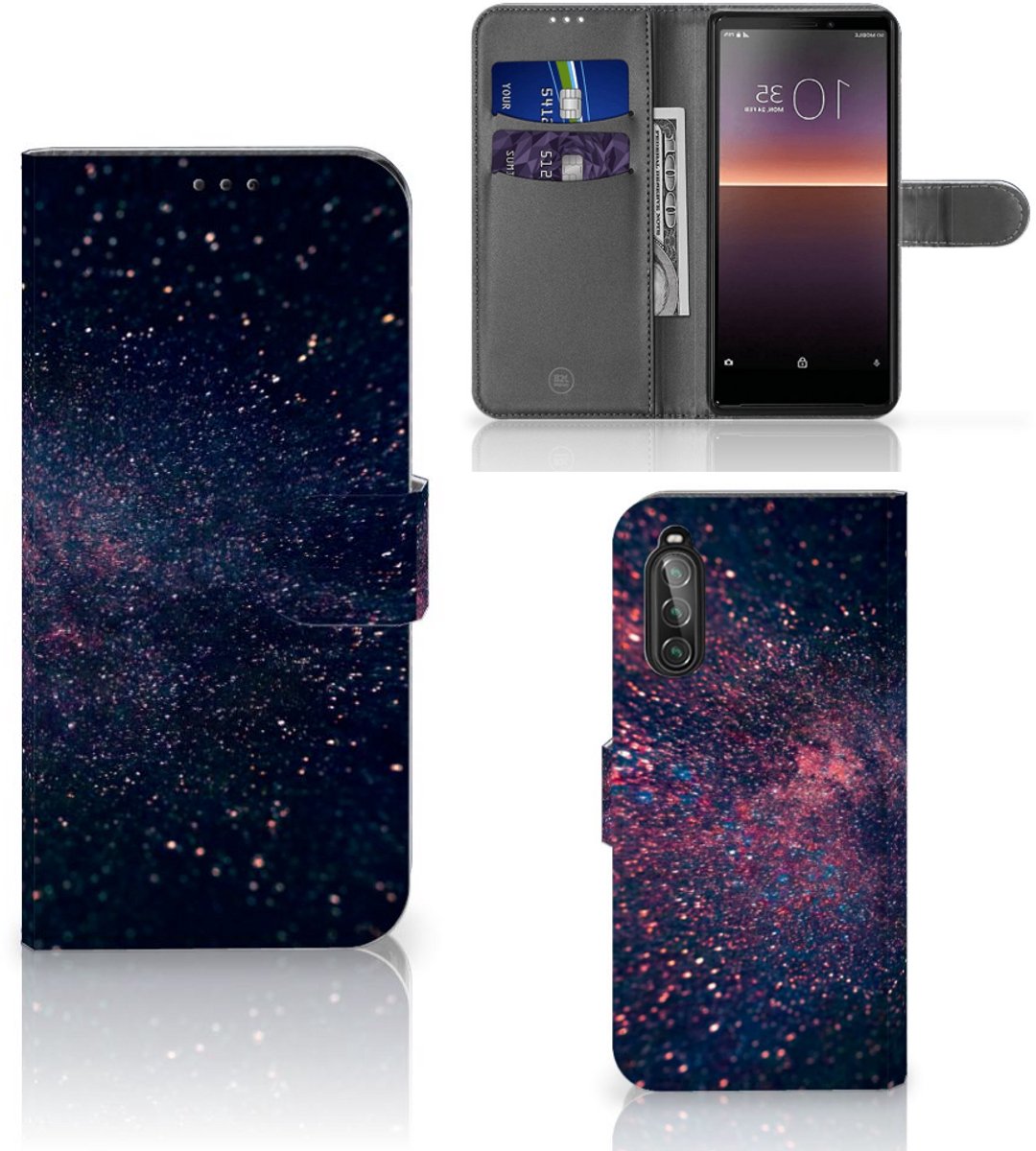 Sony Xperia 10 II Book Case Stars