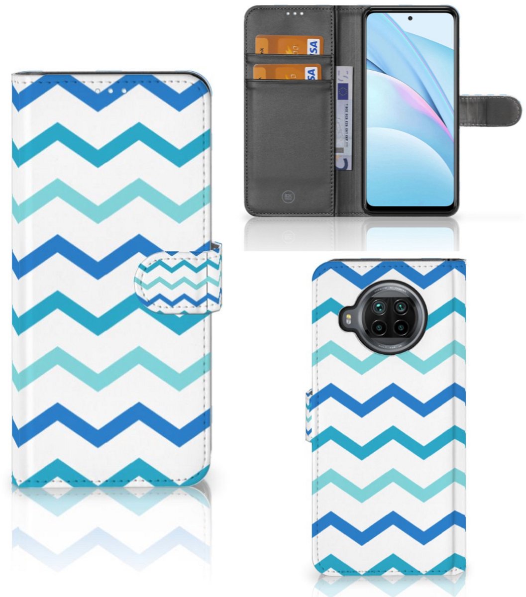 Xiaomi Mi 10T Lite Telefoon Hoesje Zigzag Blauw