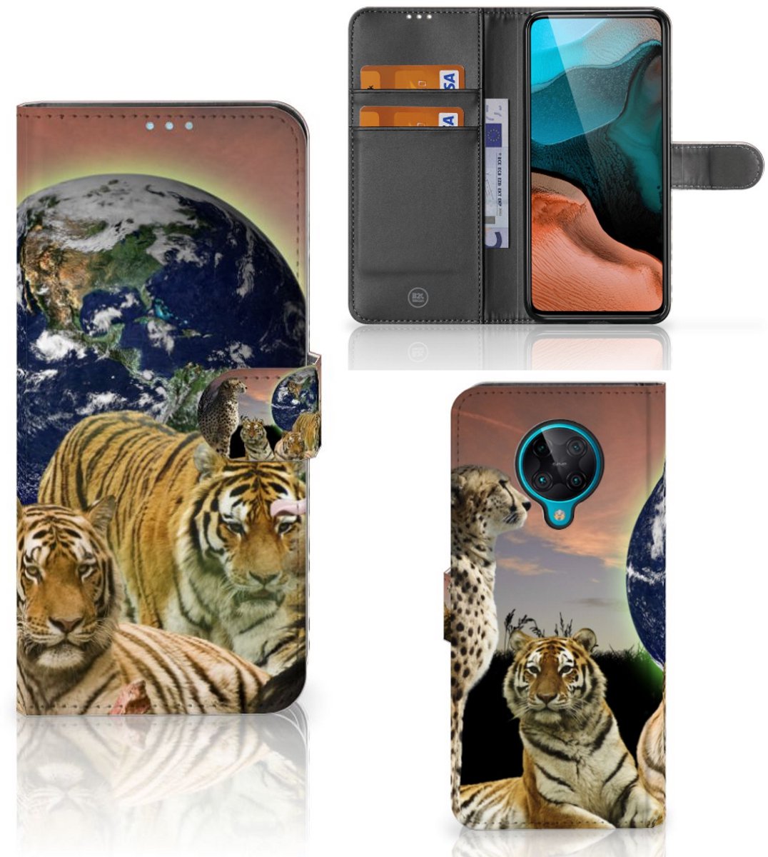 Xiaomi Poco F2 Pro Telefoonhoesje met Pasjes Roofdieren