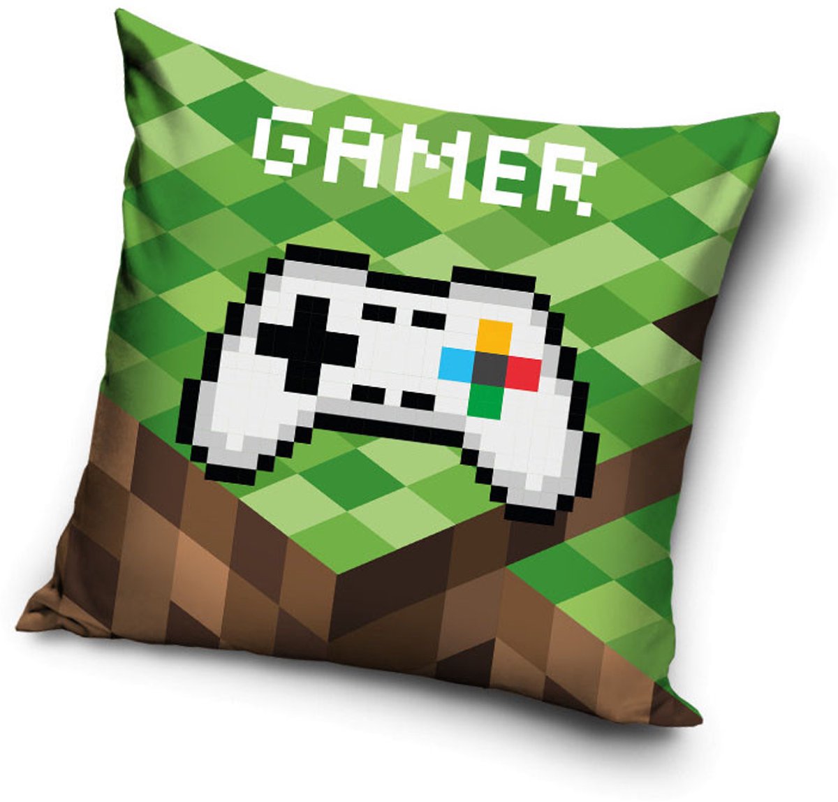 Gamer Blocks Velvet kussensloop 40x40 cm