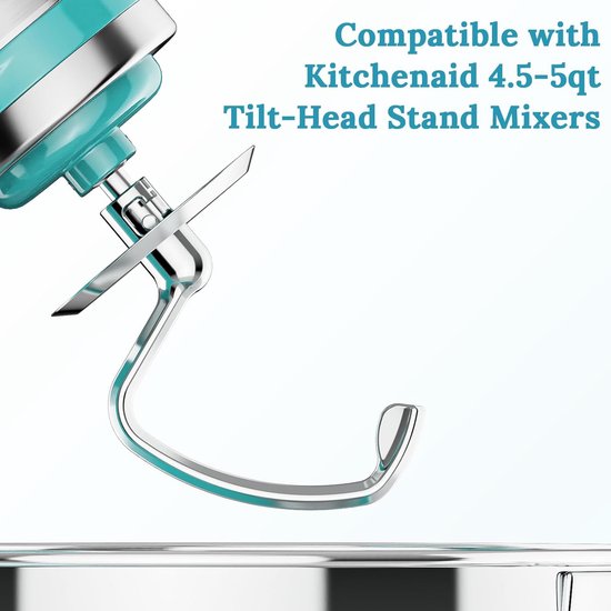 Roestvrijstalen Deeghaak voor Stand Mixer - Geschikt voor 4,5-5Qt Mixers — afbeelding 3