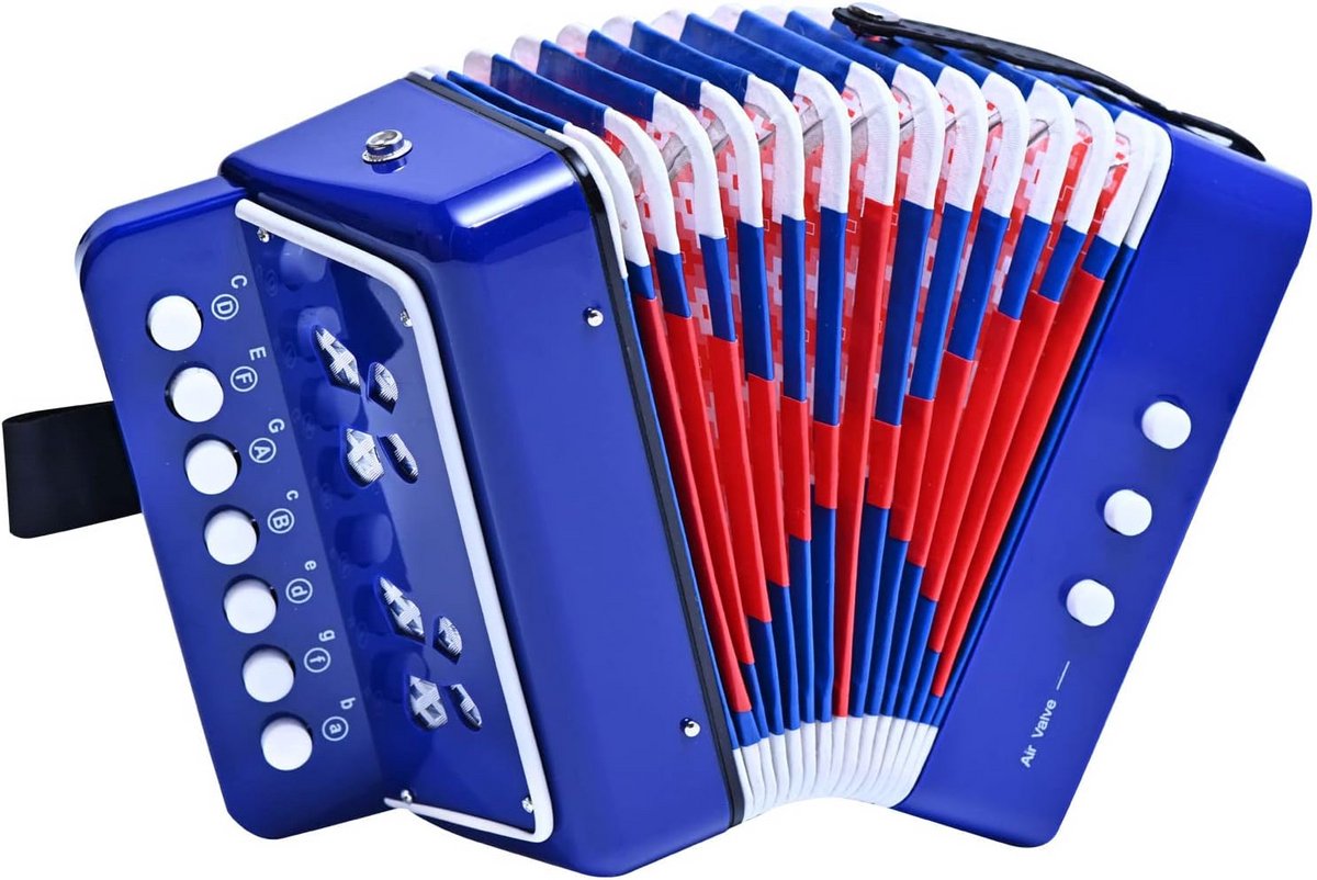 Accordeon voor Kinderen - 10 Toetsen Mini Muziekinstrument in Blauw