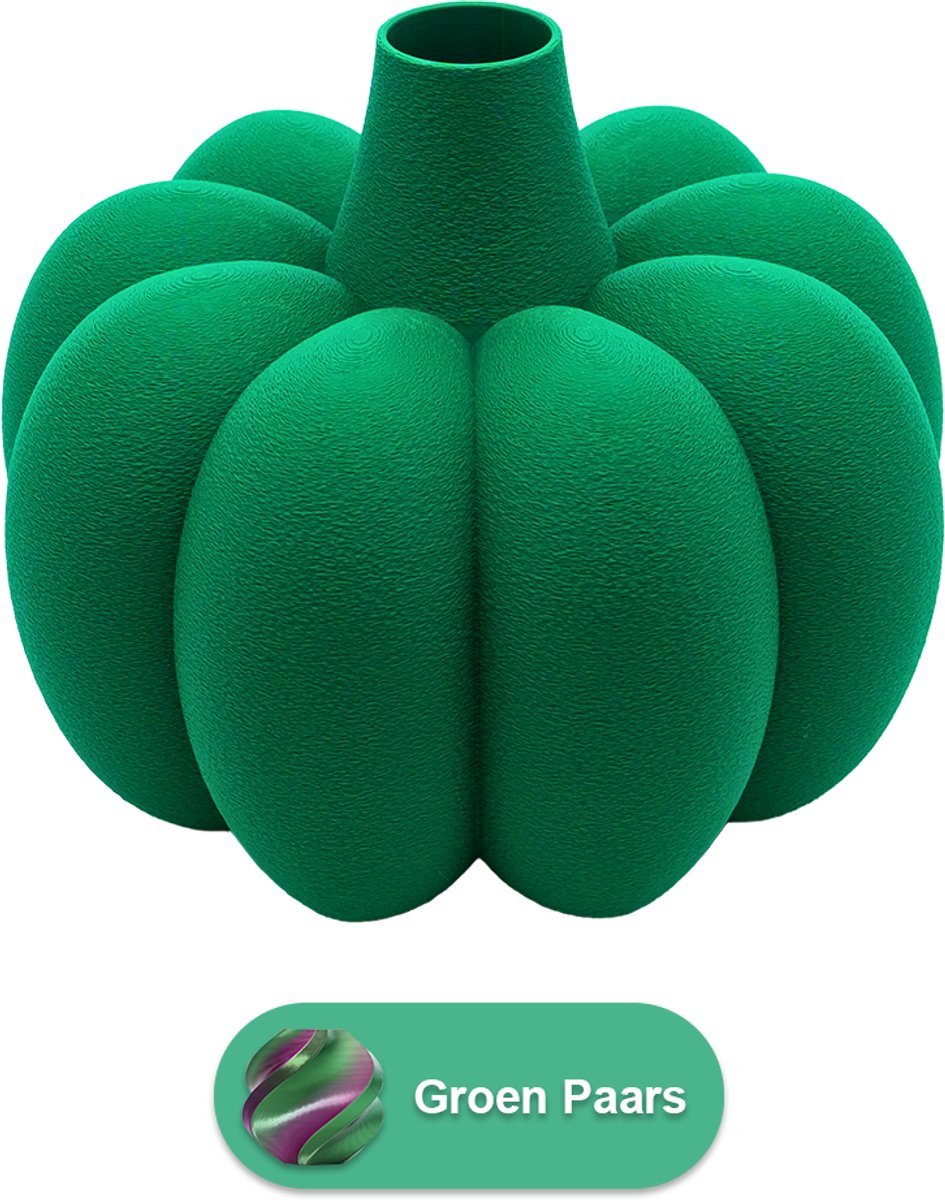 Lovora Pomela organische vaas – Decoratieve vaas - Groen / Paars - 3d geprinte vaas – geschikt voor droogbloemen