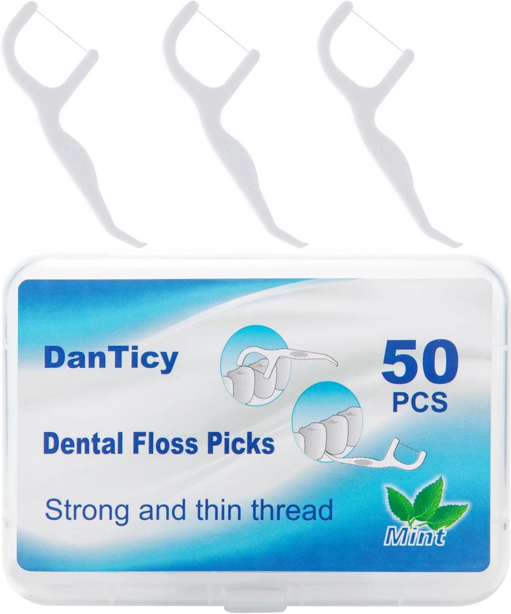 Extra sterke flos picks voor volwassenen met Easy Grip handvat - 50 stuks