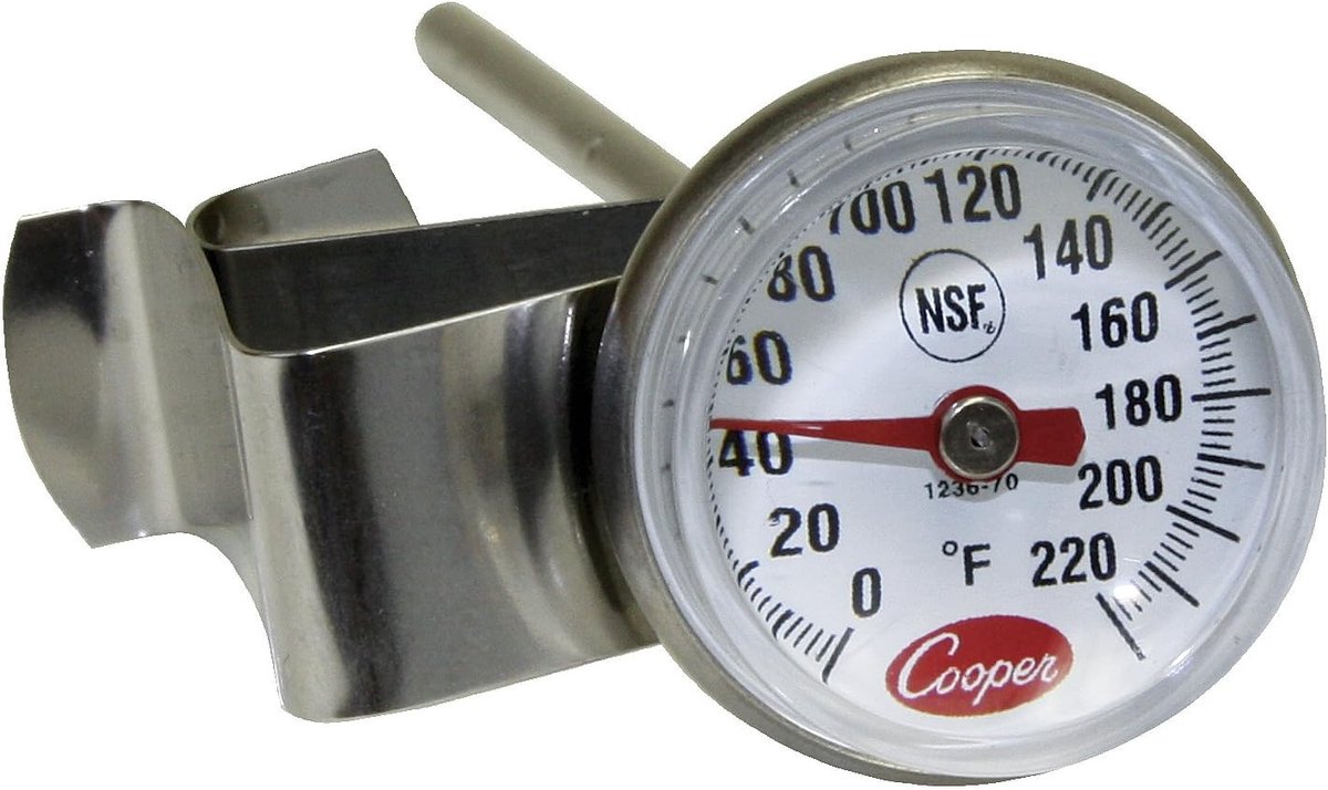 Bi-Metalen Espresso Melk Opschuimer Thermometer met Clip en Wijzerplaat