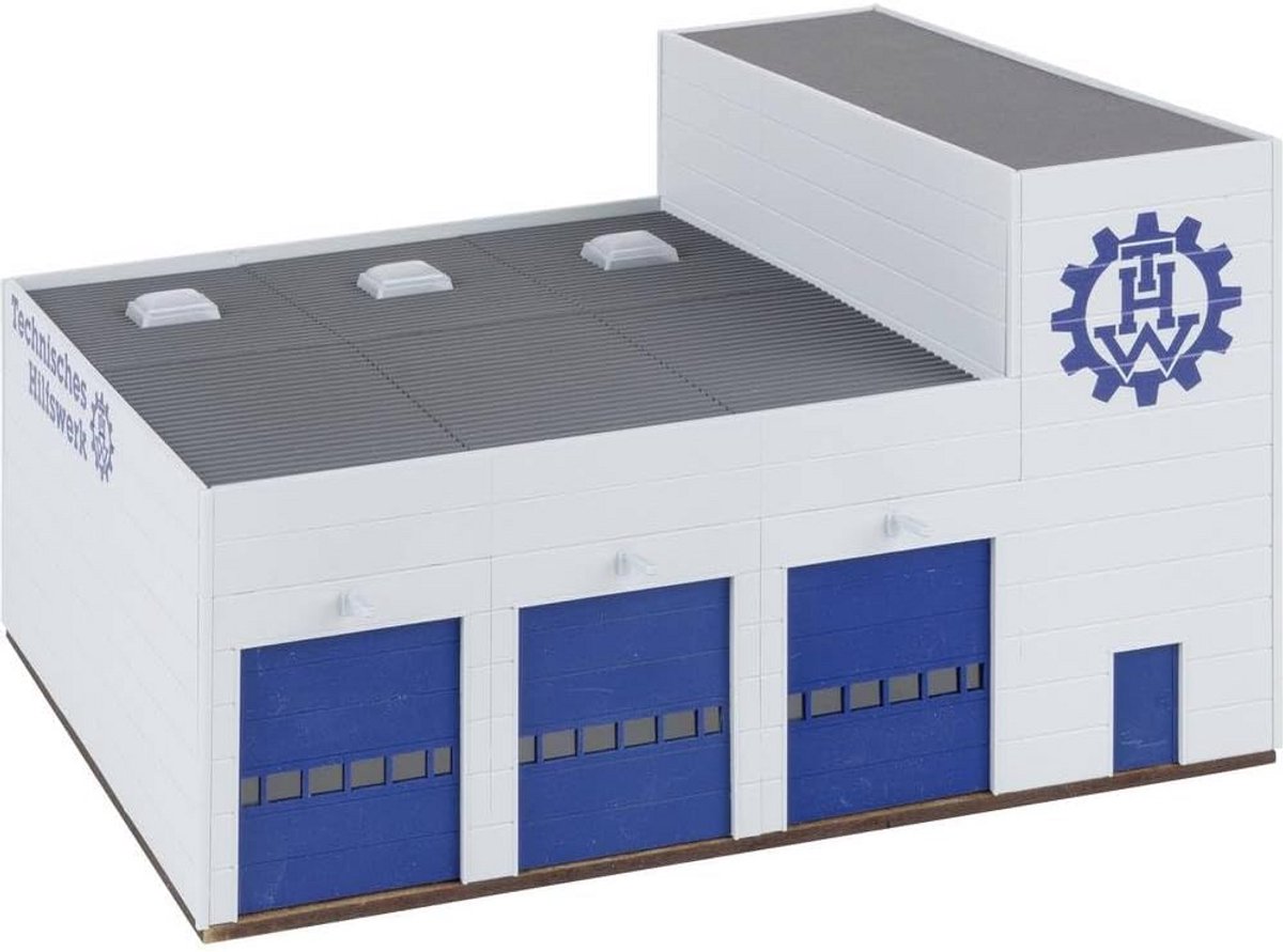 THW-gebouw model voor diorama - H0 schaal
