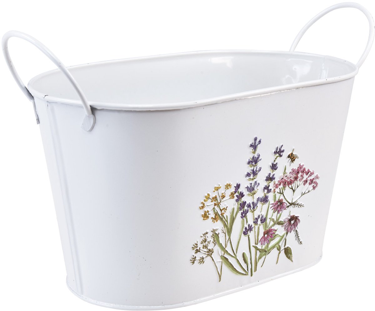 Metalen bloemenkom, plantenbak, bloempot, 27×16×15,5 cm