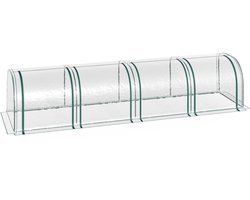REDOM - Tunnelkas - 4 Ramen Met Rits - Goede Ventilatie - Voor Tuin Of Balkon - Gepoedercoat Staal En PVC - Transparant