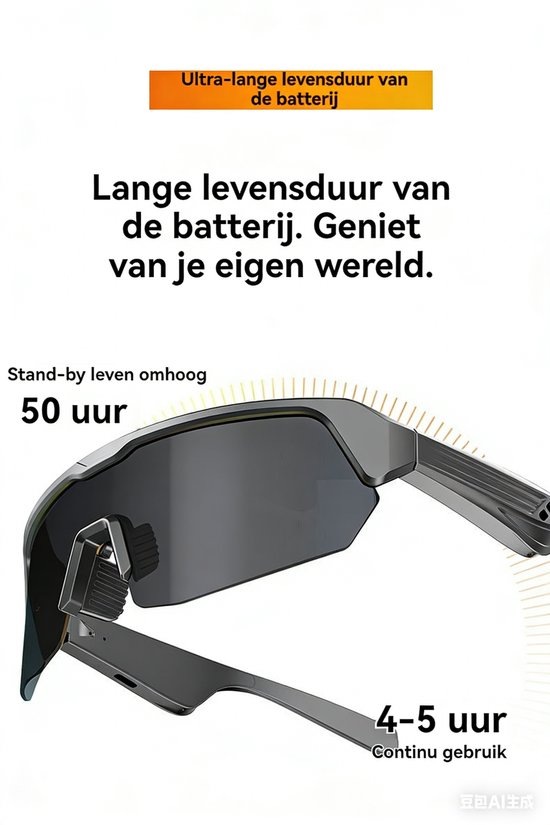 Bluetooth Zonnebril-Smart Glasses - Zonnebril Bluetooth -Fietsen & Sporten - Ingebouwde Speakers voor muziek-Smart touch - active noise reduction - IPX5 waterproof - Gepolariseerd Glas - Lichtgewicht-Bluetooth 5.3-unisex van OHLOL — afbeelding 3