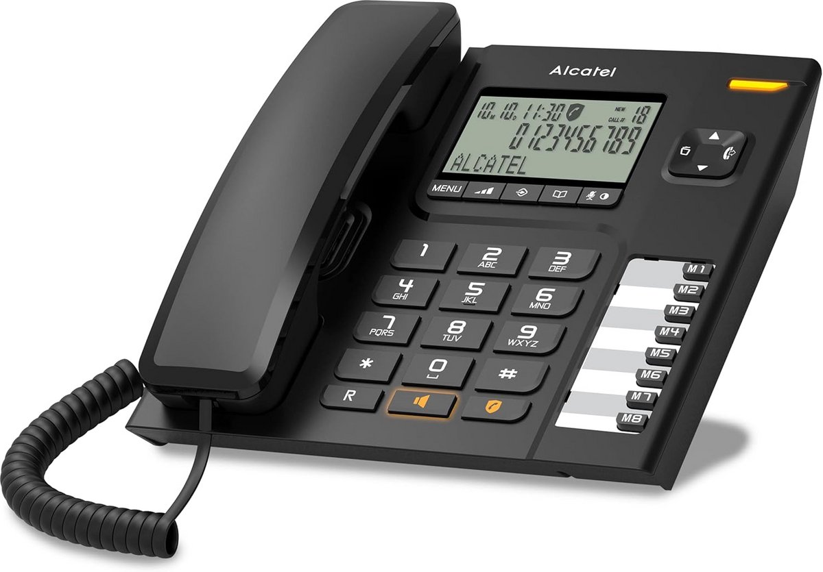 Vaste telefoon met snoer en groot display voor thuis en kantoor