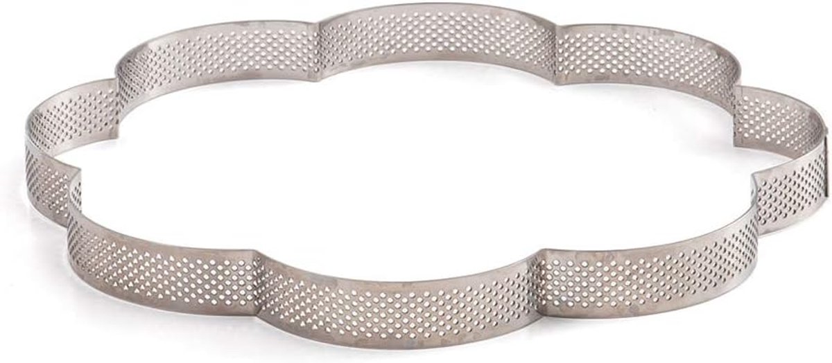 Microperforated Flower Shape Baking Mold - 24 x 24 x 3.5 cm, Stainless Steel
