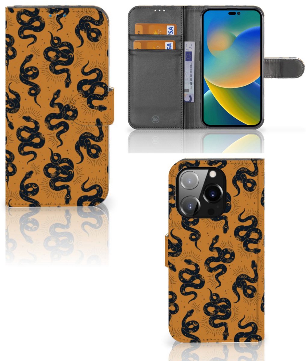 Telefoonhoesje met Pasjes voor iPhone 14 Pro Snakes