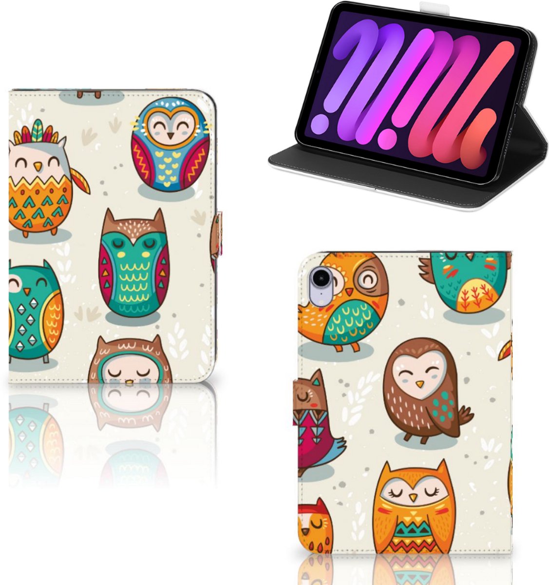 iPad Mini 6 (2021) Flip Case Vrolijke Uilen