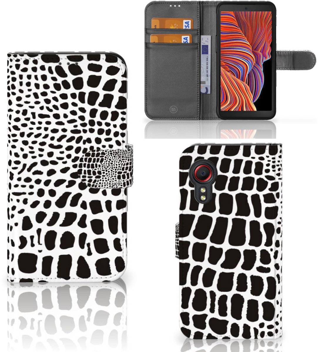 Samsung Galaxy Xcover 5 Telefoonhoesje met Pasjes Slangenprint